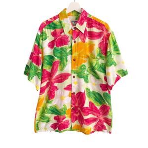Jams World Vintage Cabana Shirt Mens M Hawaiian Floral Orchadia NWT Short Sleeve